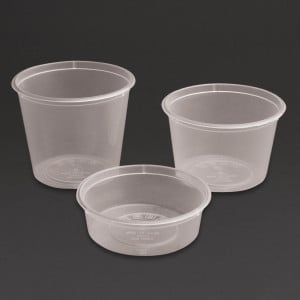 Pots à Sauce Micro-ondables 50ml - Lot 100 : Pratique et résistant en plastique transparent