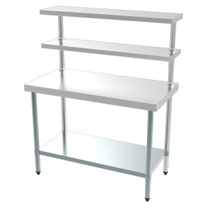 Τραπέζι Inox με 2 Ράφια Τραπέζι - Μ 1200 x Π 600 mm - CombiSteel