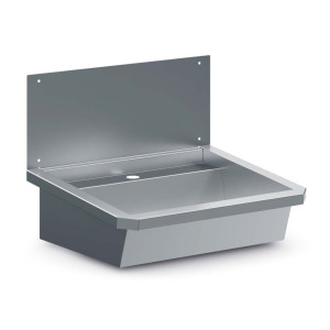 Νεροχύτης Inox με Βαλβίδα Αποστράγγισης και Καπάκι Αντιπιτσιλίσματος - L 600 x P 468 mm - CombiSteel