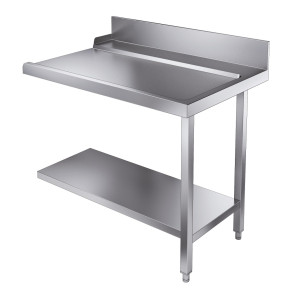 Loading Table with Shelf and Backsplash - Right - L 1100 x D 750 mm - CombiSteel