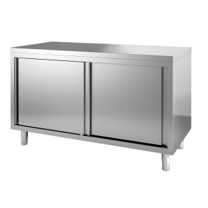 Stainless Steel Low Cabinet with 2 Doors - L 1400 x D 700 mm - CombiSteel