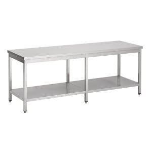 Τραπέζι Inox με Ράφι - Μ 2400 x Π 700 mm - CombiSteel