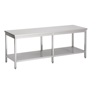 Τραπέζι Inox με Ράφι - Μ 2200 x Π 700 mm - CombiSteel