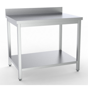 Stainless Steel Table with Backsplash and Shelf - L 1200 x D 700 mm - CombiSteel