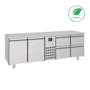 Table Réfrigérée Positive GN 1/1 à 2 Portes et 4 Tiroirs - 632 L - CombiSteel