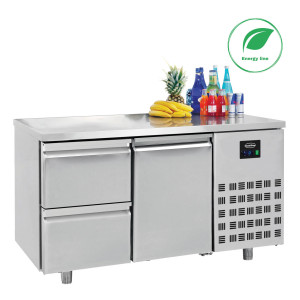 Table Réfrigérée Positive GN 1/1 à 1 Porte et 2 Tiroirs - 281 L - CombiSteel