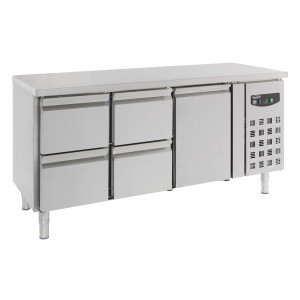 Positive Refrigerated Table GN 1/1 with 1 Door and 4 Drawers - 417 L - CombiSteel