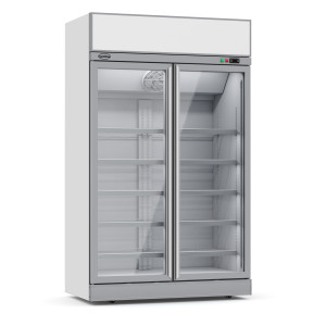 Positive Refrigerated Display Case with 2 Glass Doors - 1000 L - CombiSteel