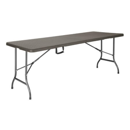 Table Pliante Rectangulaire en Rotin Marron - L 1829 x P 728 mm - Bolero