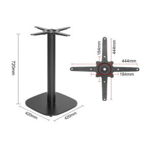 Πόδι Τραπέζι από Μαύρο Χυτοσίδηρο - 720 x 420 mm - Bolero