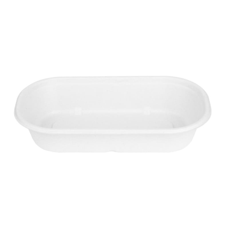 Oval Tray in Bagasse - 850 ml - Pack of 100 - Fiesta