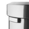 Brushed Steel Trash Can with Swing Lid - 70 L - Bolero