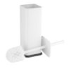 Square White Toilet Brush and Holder - Jantex