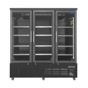 3-Door Refrigerated Display Case - 1156 L - Negative Black - Polar