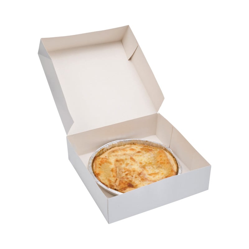 White Cardboard Pastry Box - 29 x 29 cm - Pack of 25 - FourniResto White Cardboard Pastry Box - 29 x 29 cm - Pack of 25 - FourniResto