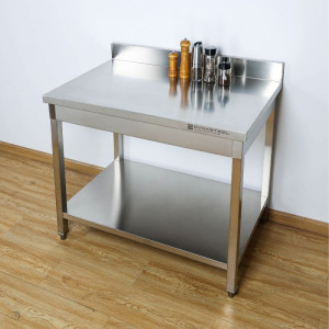 Τραπέζι Inox Dynasteel: Βάθος 700 mm, Μήκος 800 mm