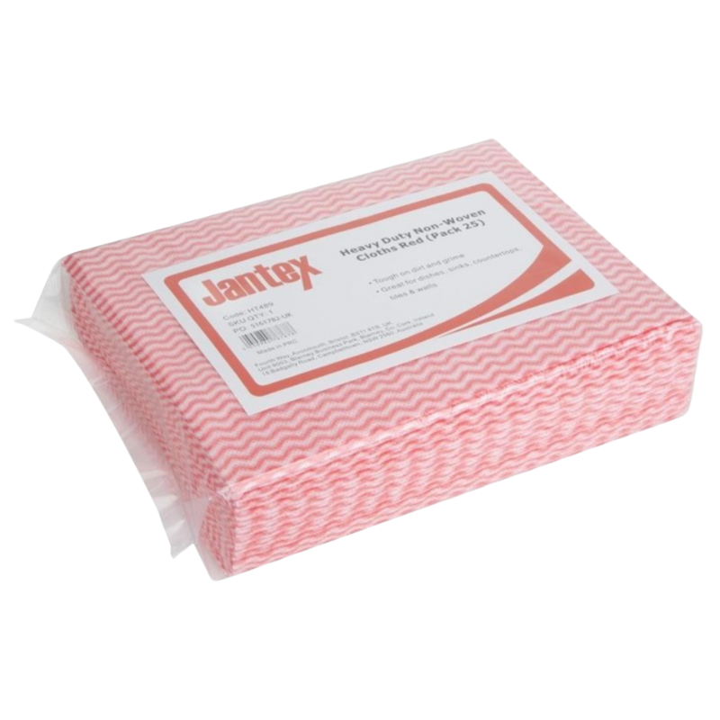 Chiffon Non Tissé Très Résistant Rouge - Lot de 25 Chiffon Non Tissé Très Résistant Rouge - Lot de 25
