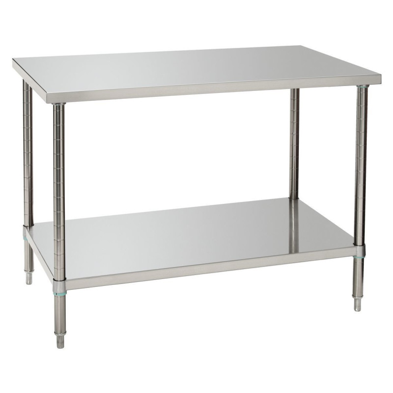 Stainless Steel Work Table with Lower Shelf - D 700 mm - L 1200 mm - Bartscher