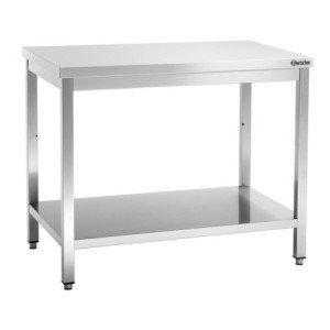 Stainless Steel Work Table with Lower Shelf - D 700 mm - L 1000 mm - Bartscher