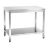 Stainless Steel Work Table with Lower Shelf - D 700 mm - L 1000 mm - Bartscher