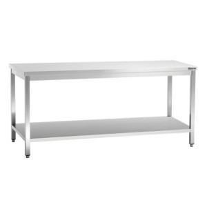 Τραπέζι Εργασίας Inox με Κάτω Ράφι - Π 600 mm - Μ 1800 mm - Bartscher