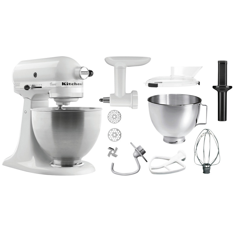 Μίξερ KitchenAid Λευκό με Αξεσουάρ - 4,28 L - Bartscher Μίξερ KitchenAid Λευκό με Αξεσουάρ - 4,28 L - Bartscher
