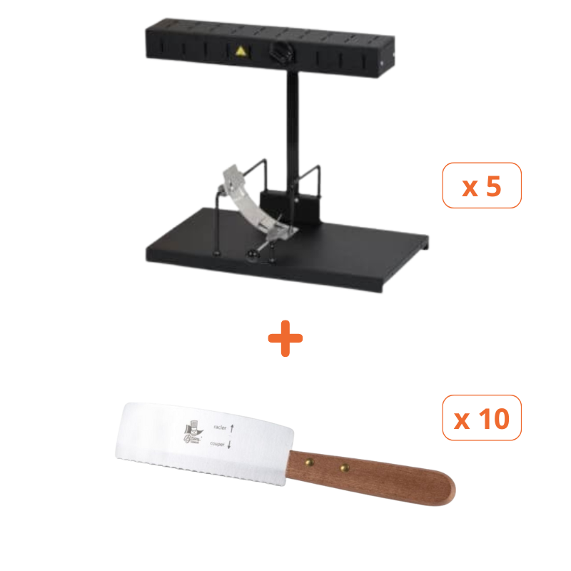 Alpage Basalt Raclette Device Pack and Knives - Tellier Alpage Basalt Raclette Device Pack and Knives - Tellier