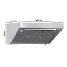 Hotte Snack 700 Led Sans Moteur Dynasteel - Μήκος 1400 mm, Inox AISI304