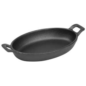Οβάλ Μαντεμένιο Πιάτο με Χειρολαβές - 180 x 120 mm