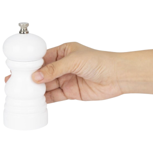 White Wood Salt or Pepper Mill - 125 mm