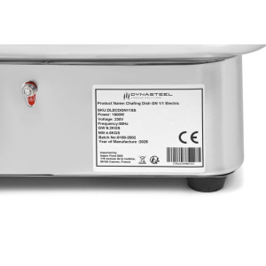 Chafing Dish GN 1/1 Ηλεκτρικό Ανοξείδωτο - Dynasteel