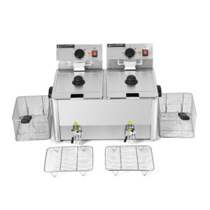 Επαγγελματική Φριτέζα 2 x 8 L με Αποστράγγιση - Dynasteel