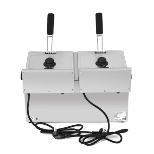 Professional Deep Fryer 2 x 8 L with Drain - Dynasteel