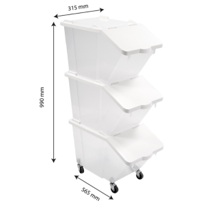 Σετ 3 Δοχεία Συστατικών 30L + Καπάκια + 4 Ρόδες