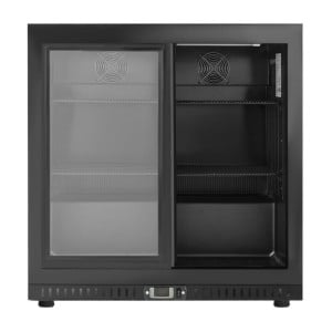 Refrigerated Back Bar 212 L 2 Sliding Doors Black