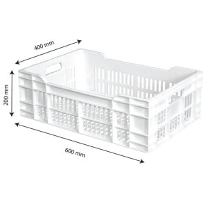 Κιβώτιο 600 X 400 Διάτρητο 40L Λευκό - Gilac