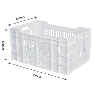 Crate 600 X 400 Perforated 60L White - Gilac