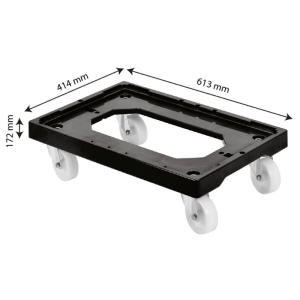 Βάση με Ρόδες 4 Περιστρεφόμενες Ρόδες - Χάλυβας - Μαύρο