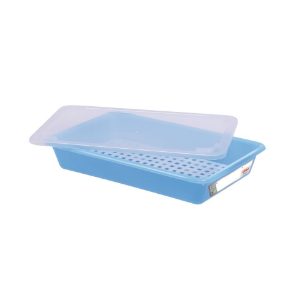 Δίσκος HACCP με Καπάκι και Σχάρα - 5 Λ - Μπλε - Gilac