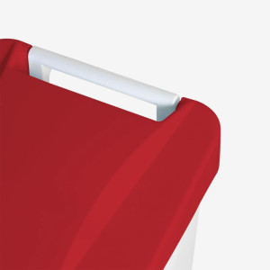 Κάδος με Πεντάλ με Κόκκινο Καπάκι και Ροδάκια - 80 L - Gilac