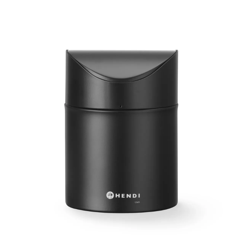 Κάδος Απορριμμάτων Τραπεζιού με Ανακλινόμενο Καπάκι - Μαύρο - HENDI