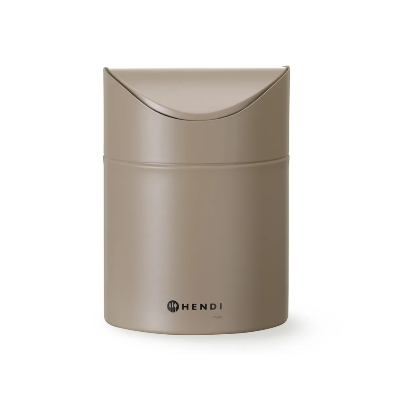 Table Trash Can with Swing Lid - Beige - HENDI Table Trash Can with Swing Lid - Beige - HENDI