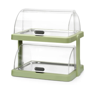 UNIQ Sliding Lid Buffet Display Case - 2 Trays - Green - HENDI