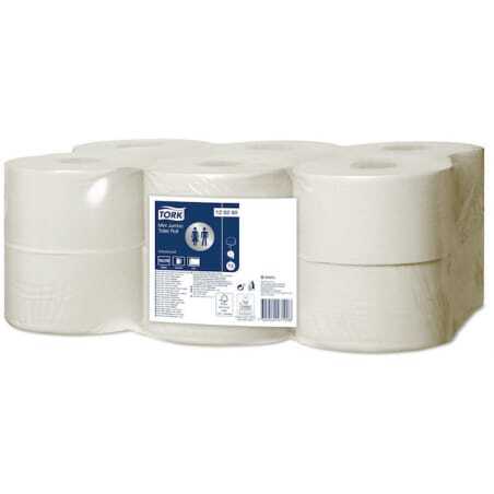 Papier toilette mini jumbo advanced blanc - Lot de 12 de Tork, économique et performant.