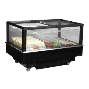 Réfrigérateur Congélateur Couvercle Vitré Noir - 320 L - TEFCOLD