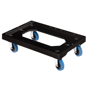 Socle Rouleur 4 Roues Silence Pivotantes - Chape Acier - Noir - Gilac