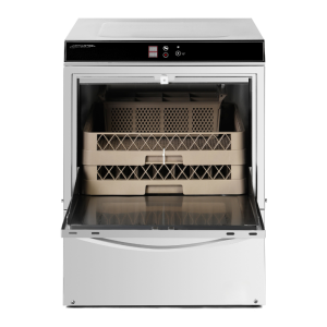 Professional Dishwasher with Rinse Aid and Detergent Dispenser and Drain Pump - 50 x 50 cm - Dynasteel