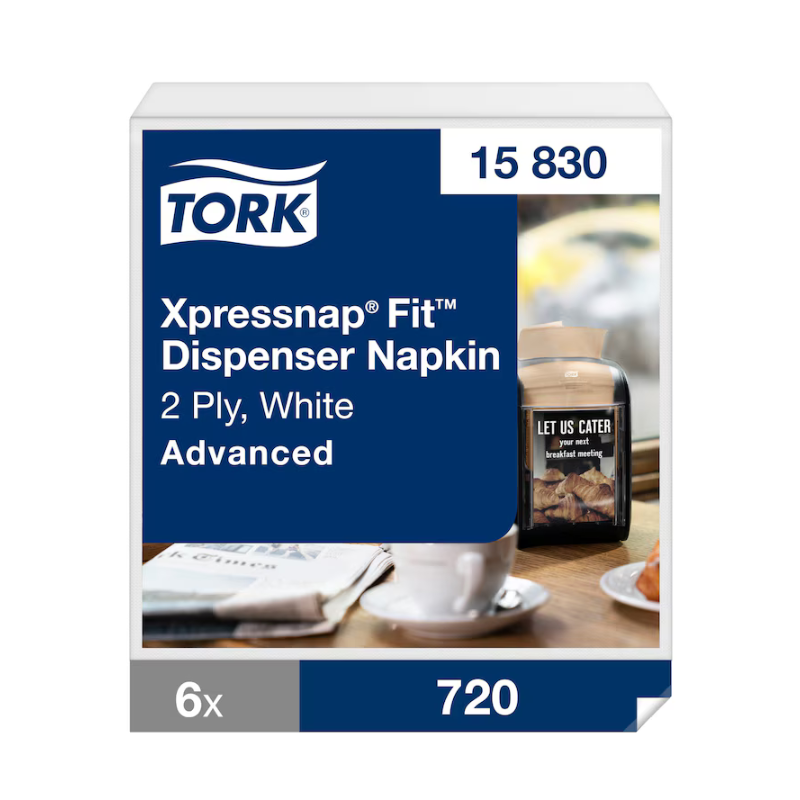 Λευκές πετσέτες Xpressnap Fit® Tork - Πακέτο 4320 τεμαχίων, Προηγμένη ποιότητα