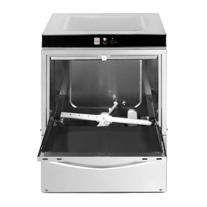 Lave-Vaisselle Professionnel avec Doseur de Liquide de Rinçage et Détergent et Pompe de Vidange - 50 x 50 cm - Dynasteel