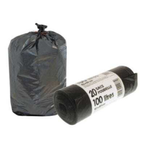 Garbage Bag - 160 L - Roll of 20 Bags - FourniResto
